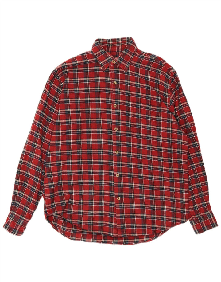 Green Leaves Chemise en flanelle pour femme en coton à grands carreaux rouges