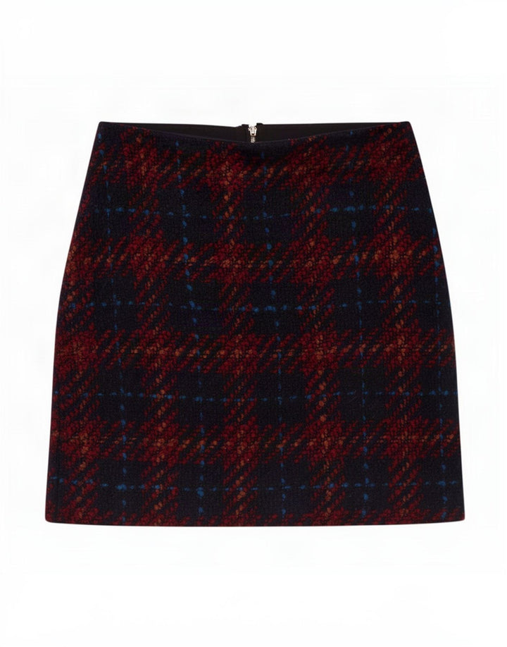 Zara Femme Mini Jupe UK 8 Petit Acrylique À Carreaux Multicolore