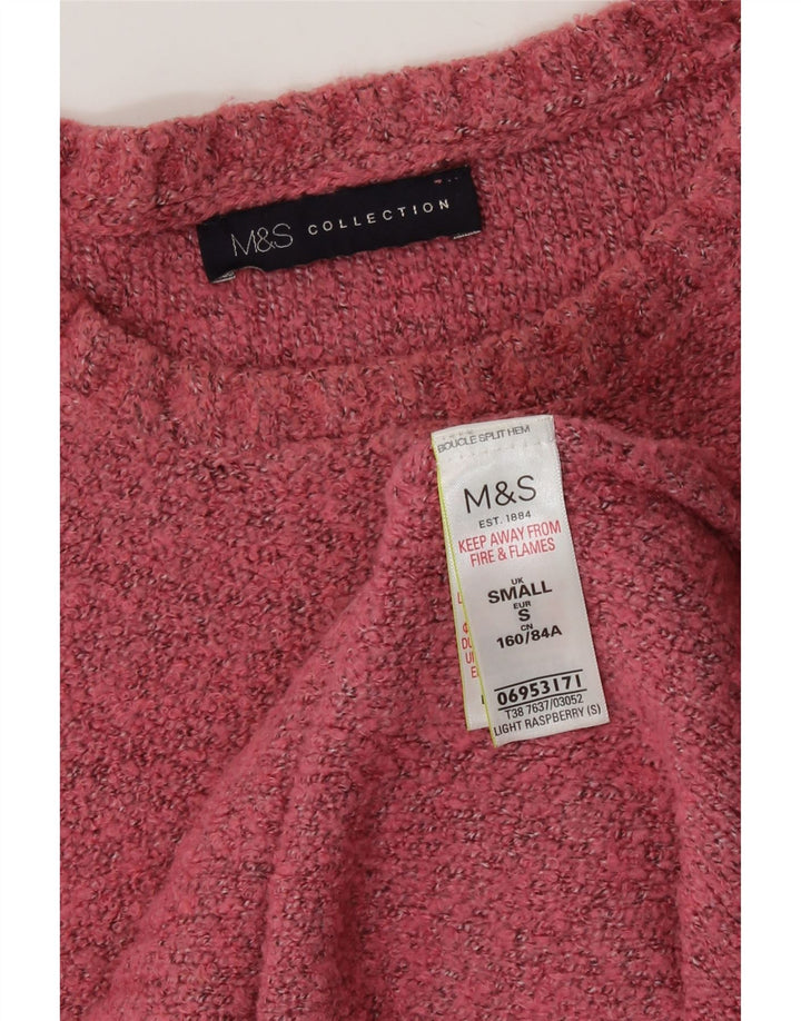 Marks & Spencer Pull surdimensionné à col bateau pour femme UK 10 Petit Rose