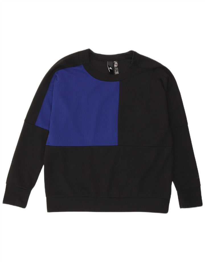 ADIDAS Sweat-shirt pour femme UK 12/14 Medium Noir Colourblock