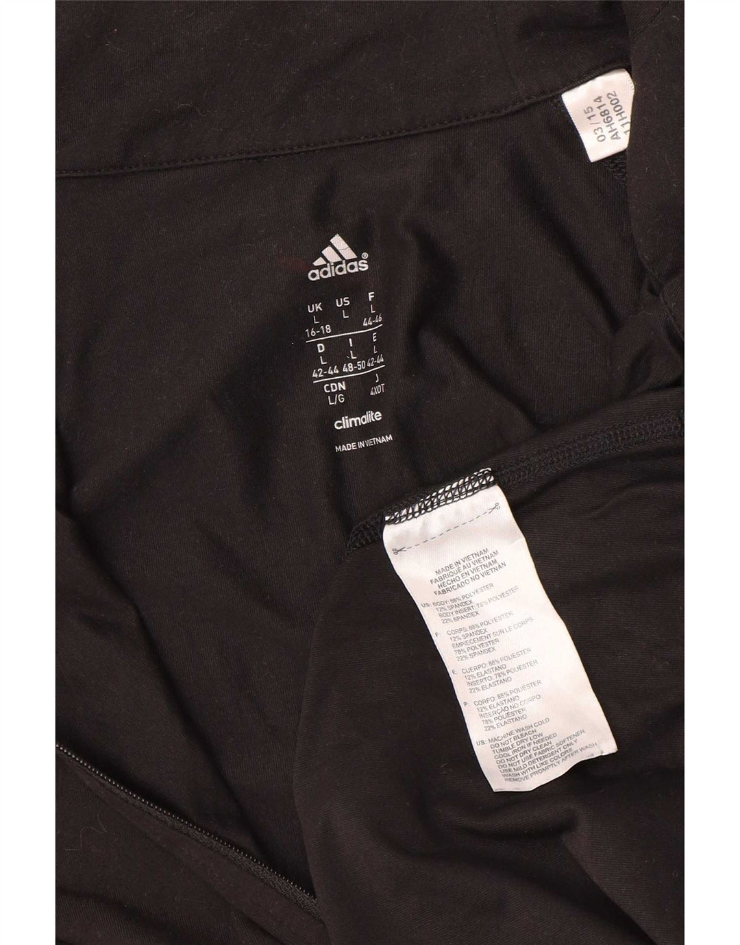 Adidas Climalite Pull Survêtement Top UK 16/18 Large Noir