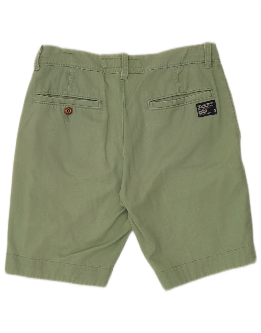 SUPERDRY Short Chino Homme Petit W32 Vert Coton
