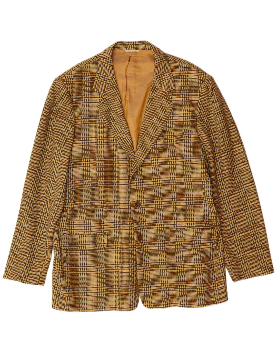BYBLOS Veste Blazer 3 Boutons Homme IT 54 2XL Pied-de-Poule Jaune