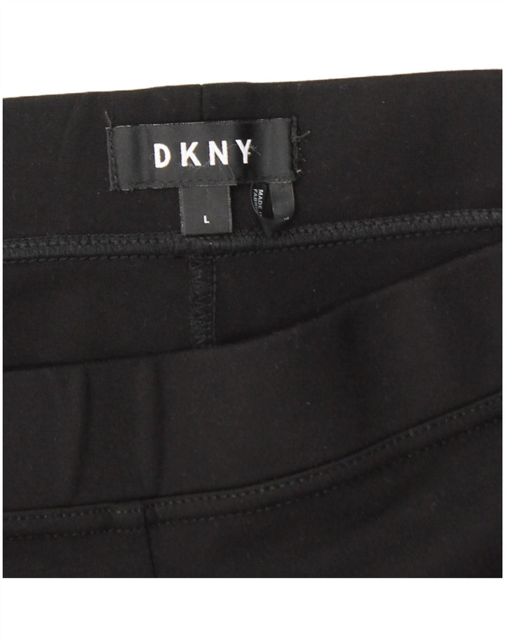 DKNY Womens Leggings UK 16 Large Black Rayon