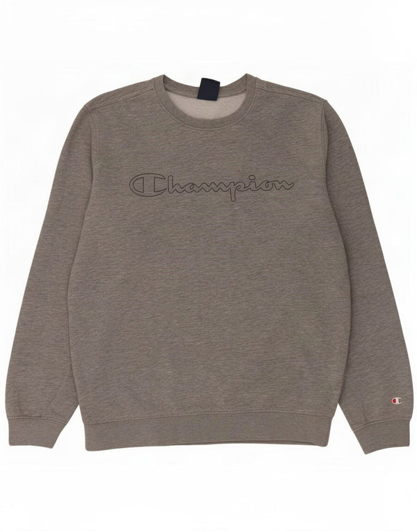 Champion Mens Graphic Sweatshirt Jumper Medium Grey Flecked Cotton