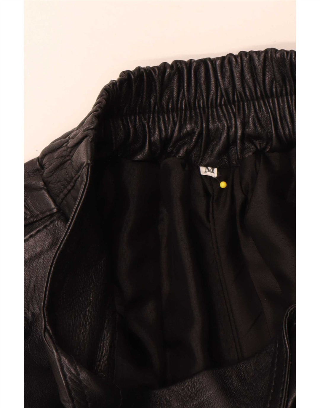 jupe évasée en cuir femme vintage Medium W28 Noir