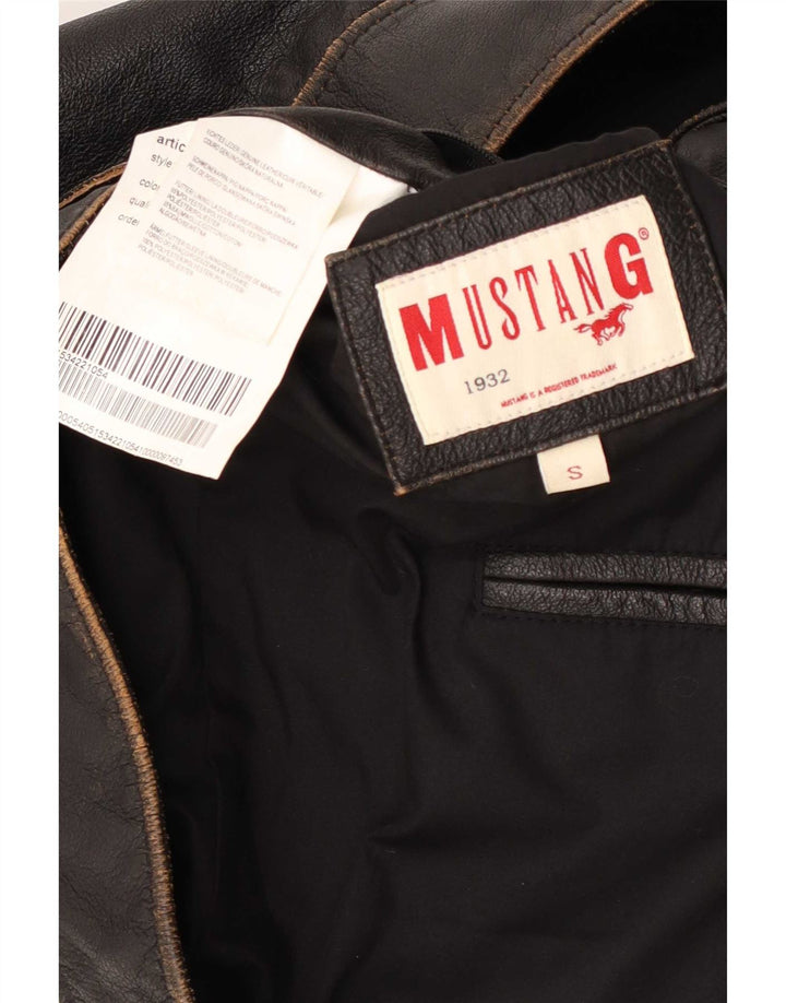 Mustang Veste en cuir militaire pour homme UK 36 Petit cuir marron