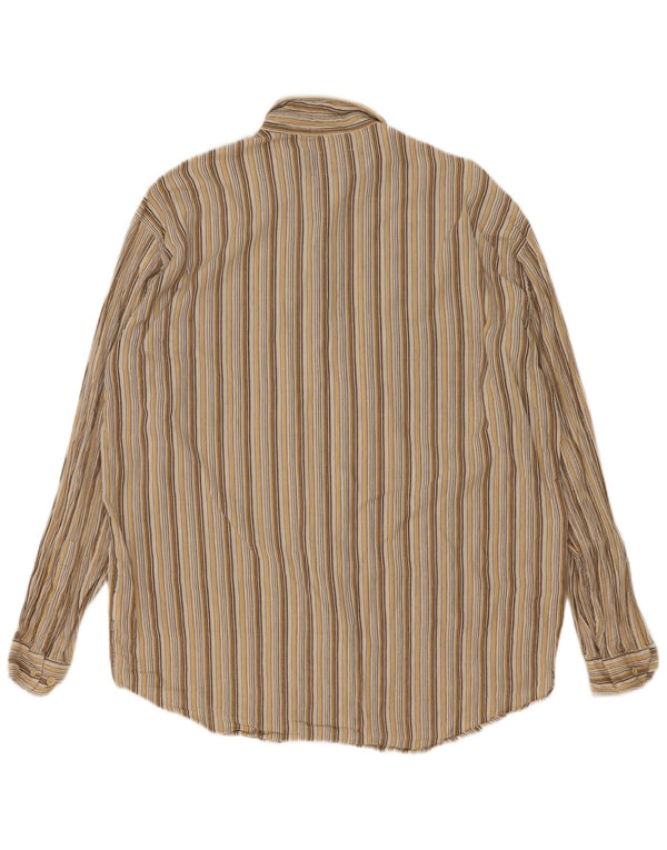 Marlboro Classics Chemise Homme Large Coton Rayé Marron