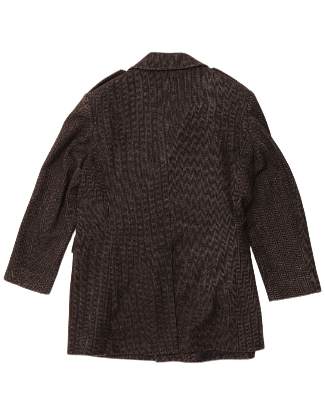 JAEGER Caban Homme UK 42 XL Laine à Chevrons Gris