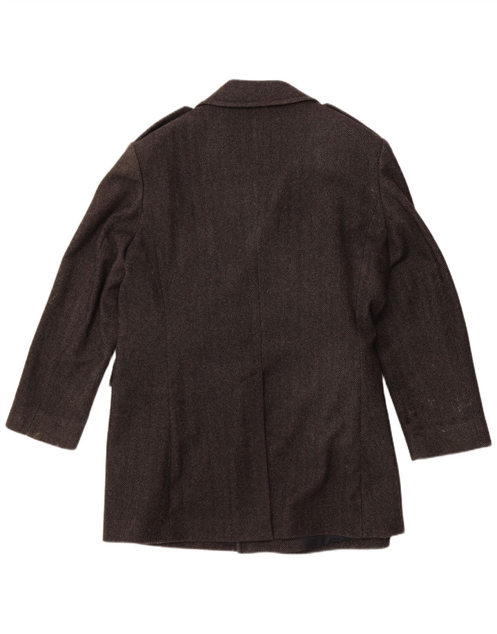 JAEGER Caban Homme UK 42 XL Laine à Chevrons Gris