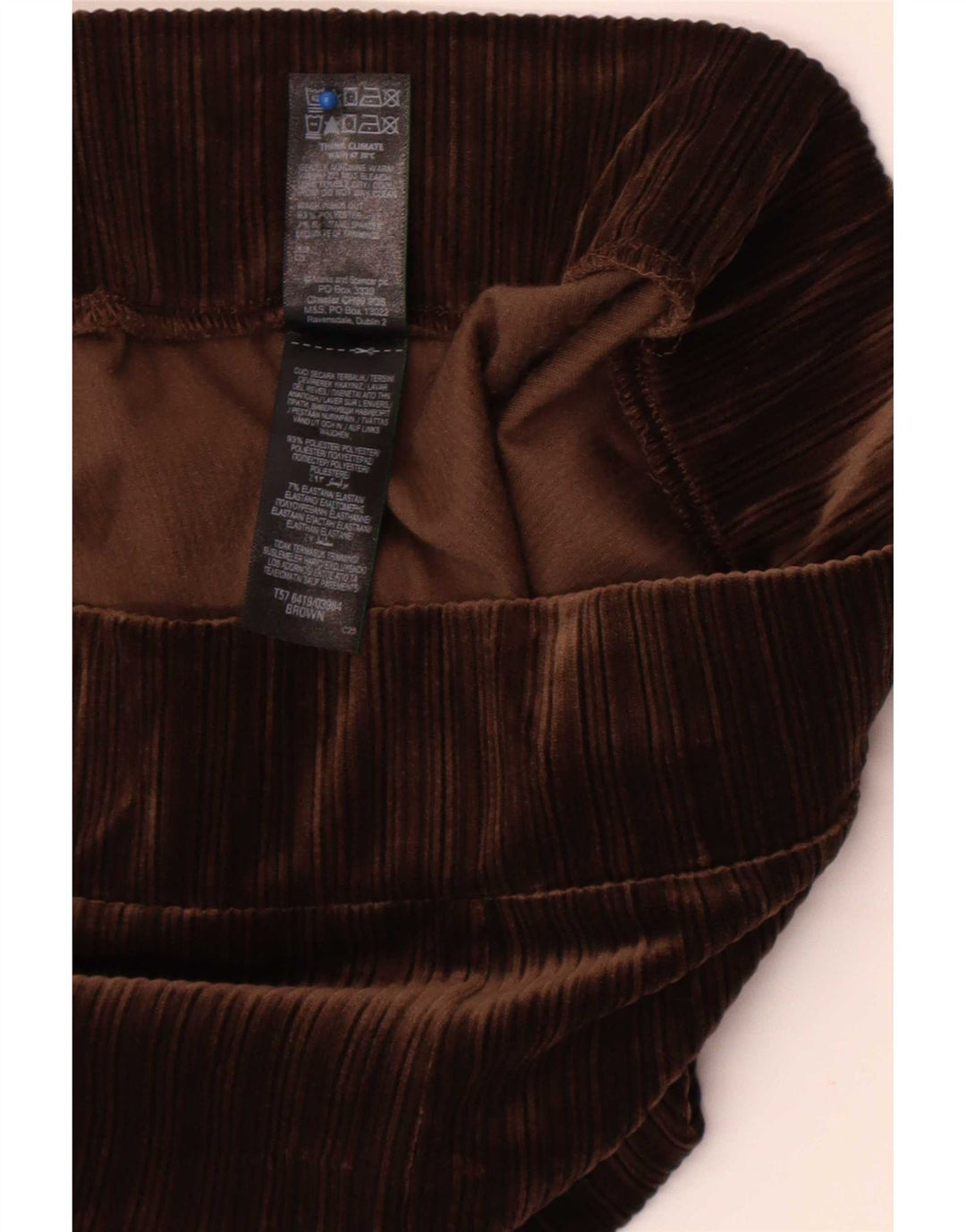 Marks & Spencer Leggings en velours pour femme UK 16 Large Marron Polyester