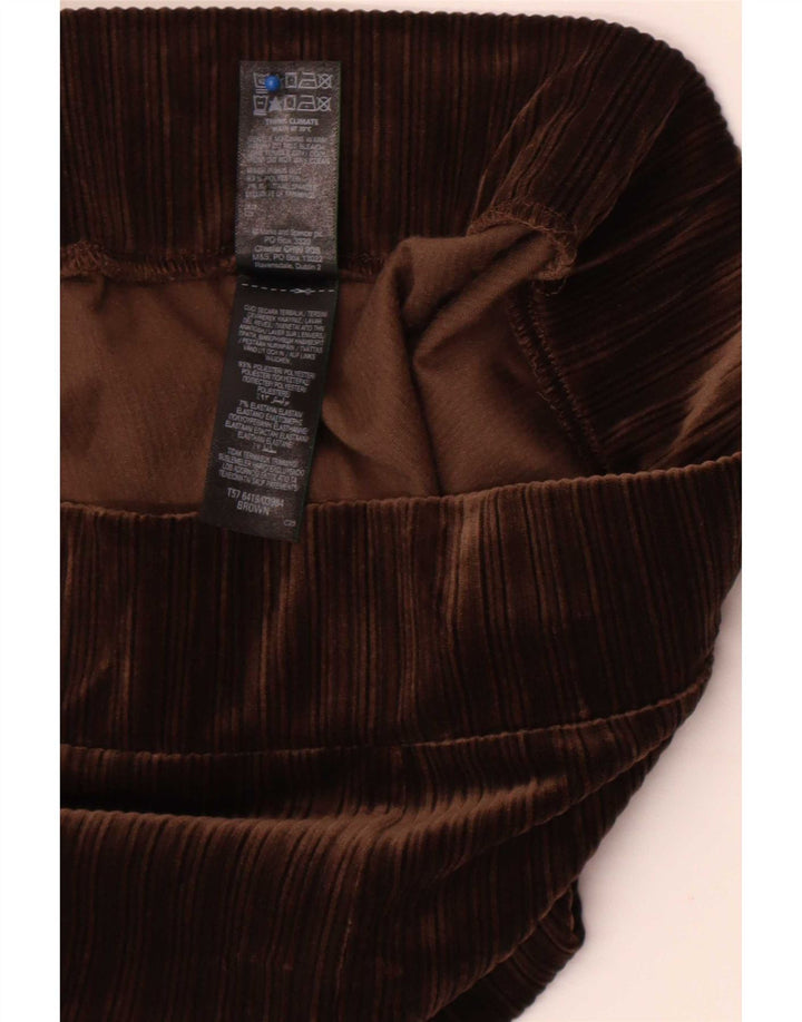 Marks & Spencer Leggings en velours pour femme UK 16 Large Marron Polyester