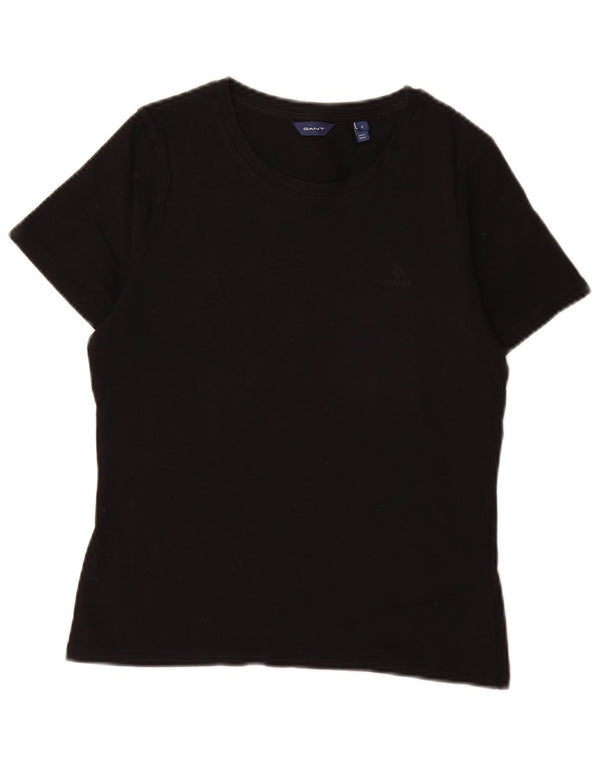 Gant T-Shirt Femme Top UK 10 Small Noir Coton