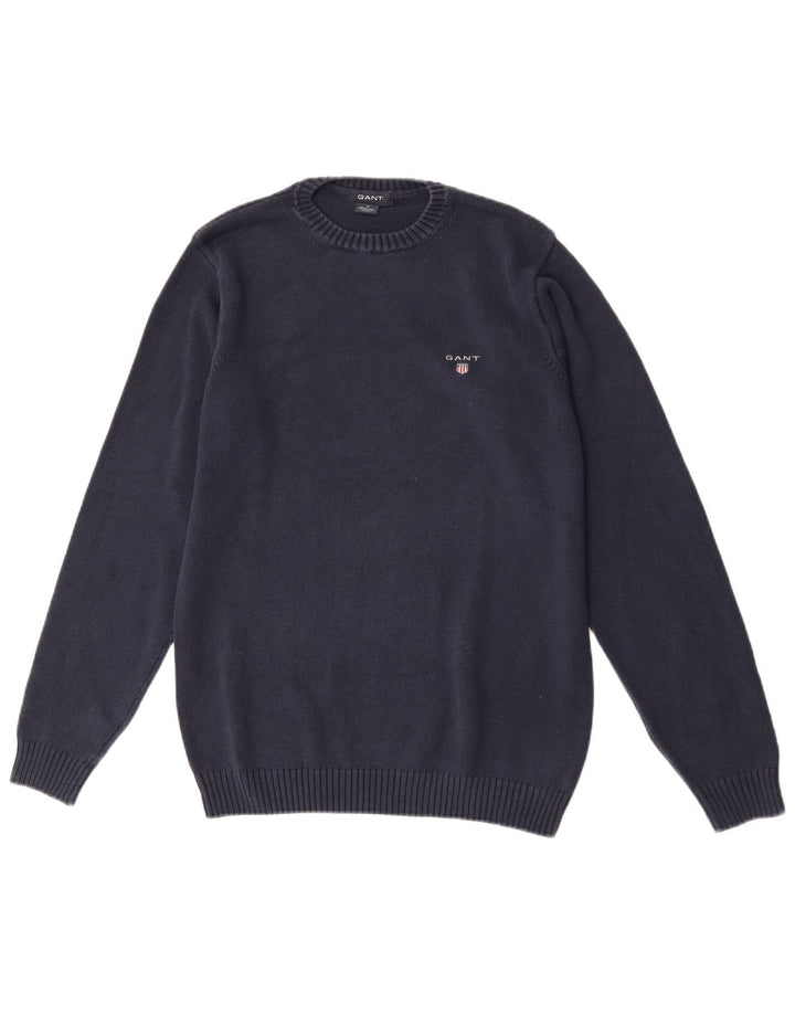 Gant Pull Col Ras Du Cou Homme Bleu Marine Moyen Coton