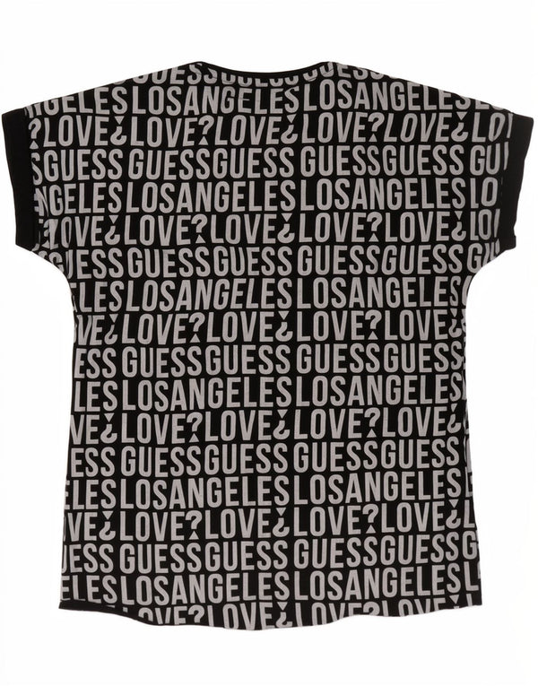 Guess T-Shirt Graphique Fille 11-12 ans Noir Coton