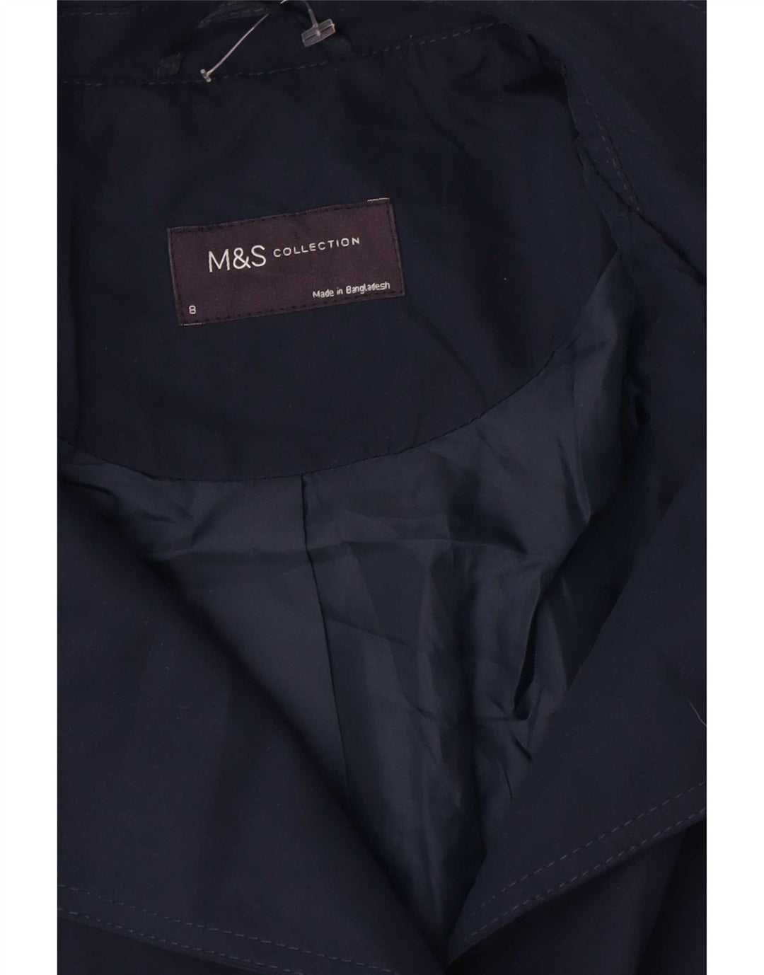 Marks & Spencer Trench-Coat Femme UK 8 Petit Bleu Marine Polyester