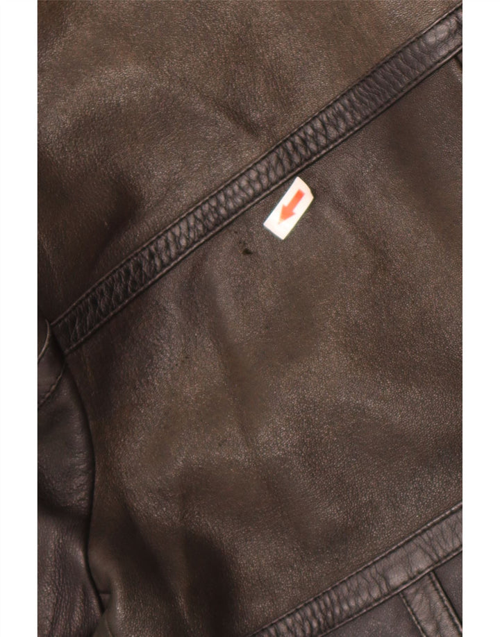 veste en cuir homme vintage UK 36 Petit Marron