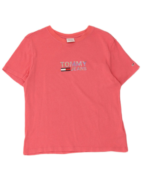 Tommy Hilfiger T-shirt graphique à manches courtes pour femme UK 10 Small Rose