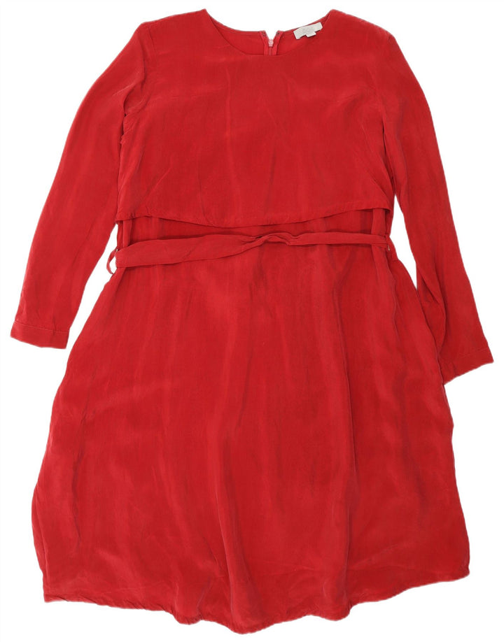 Cos Robe basique à manches longues pour femme, coupe ample, EU 36, petit rouge Cupro