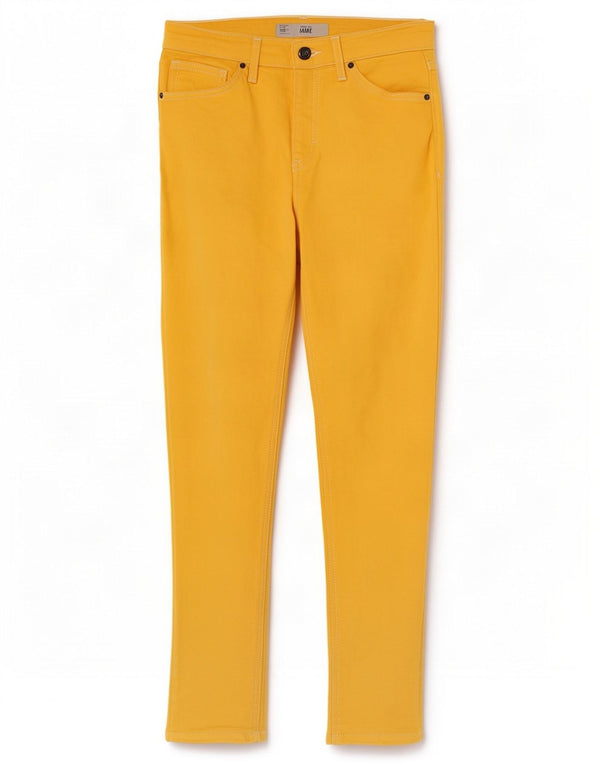 Topshop Femme Jamie Crop Skinny Jeans W28 L25 Jaune Coton