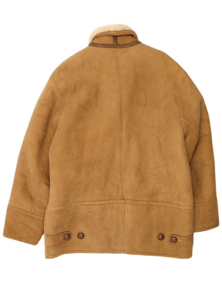 Morlands Veste en peau de mouton à double boutonnage pour homme UK 36 Small Marron