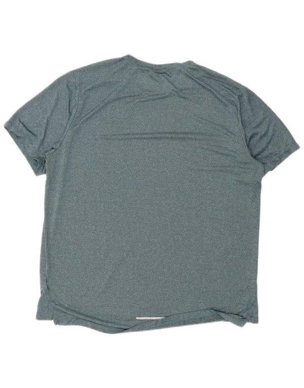 Nike Hommes Running T-Shirt Top XL Vert Moucheté Polyester Sports