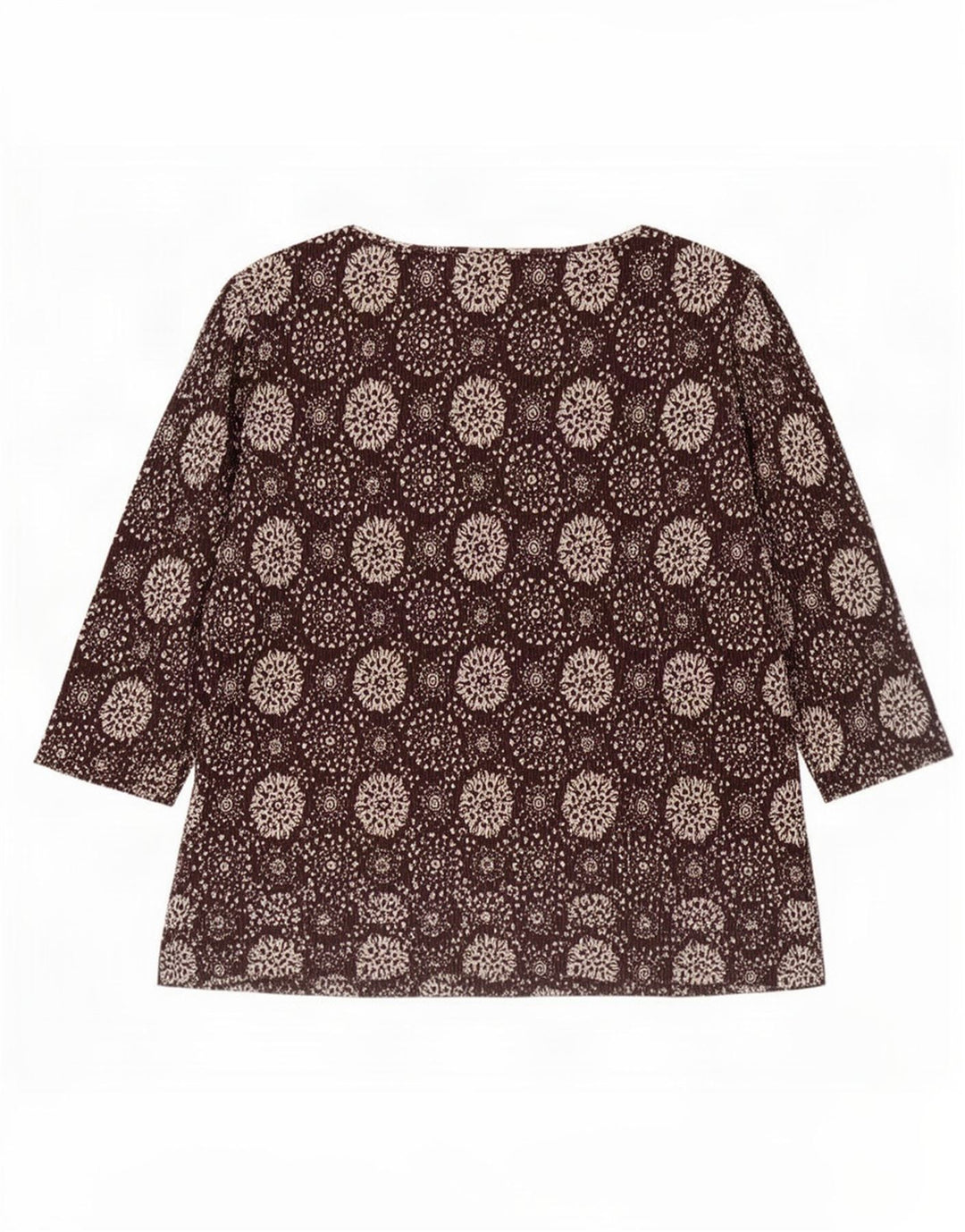 Marks & Spencer Haut à motif abstrait pour femme Manches 3/4 UK 20 2XL Marron