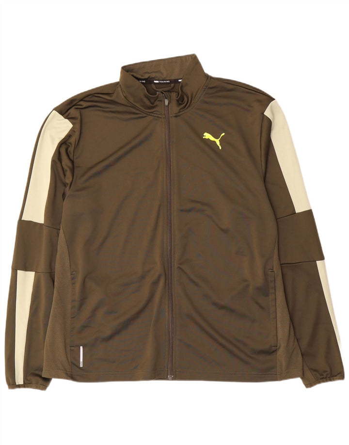 Puma Veste de survêtement pour homme XL Vert Colorblock Polyester