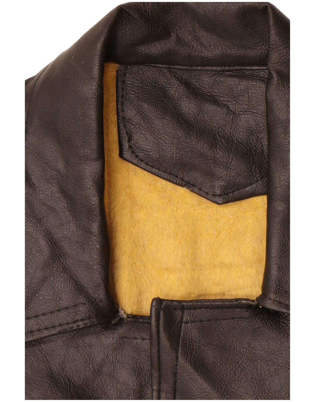 VINTAGE Veste en cuir homme UK 40 Grand cuir noir