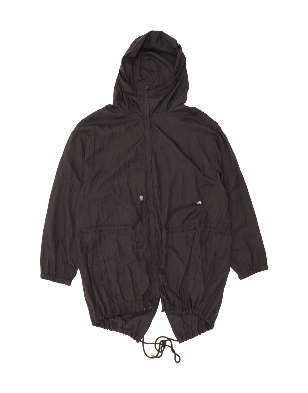 DAMO Womens Oversized Hooded Raincoat UK 12 Medium Black Nylon Vintage DAMO and Second-Hand DAMO from Messina Hembry 