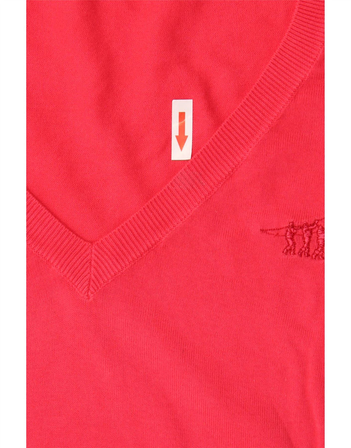 Henry s Pull à manches courtes et col en V pour femme IT 44 Rouge moyen