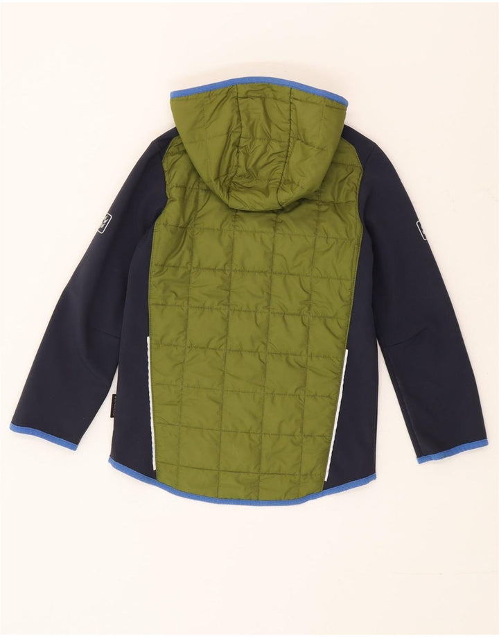 Jack Wolfskin Veste matelassée à capuche pour garçon 7-8 ans Vert Colourblock