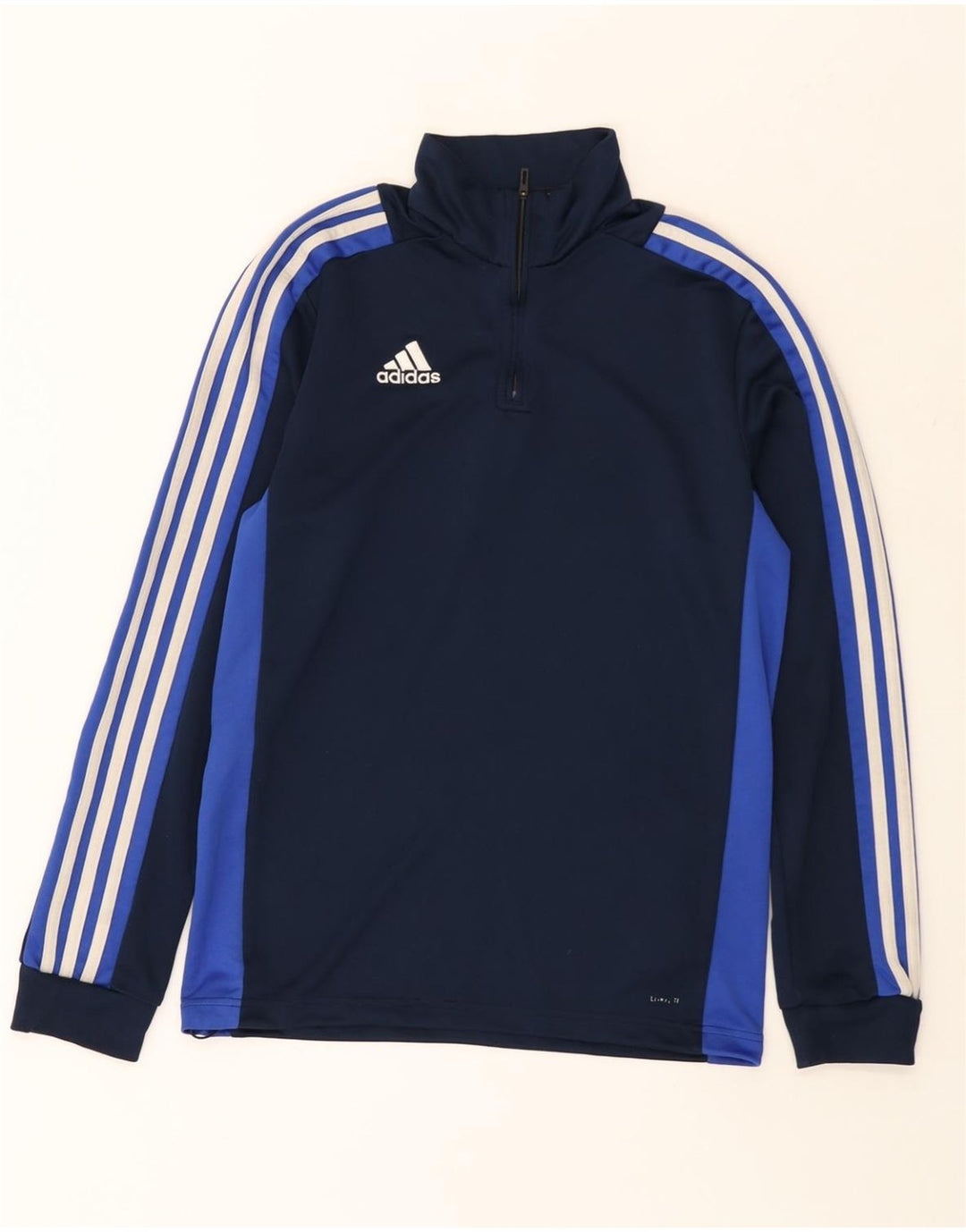 ADIDAS Mens Climalite Pullover Tracksuit Top Medium Navy Blue Colourblock Vintage Adidas and Second-Hand Adidas from Messina Hembry 