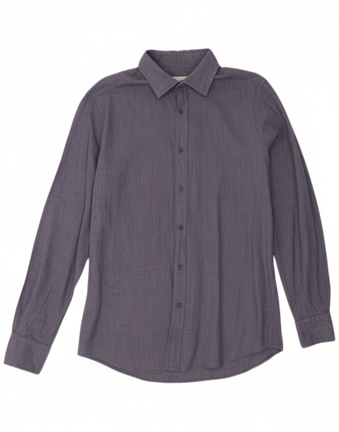 MASSIMO DUTTI Mens Shirt Medium Blue Houndstooth Cotton