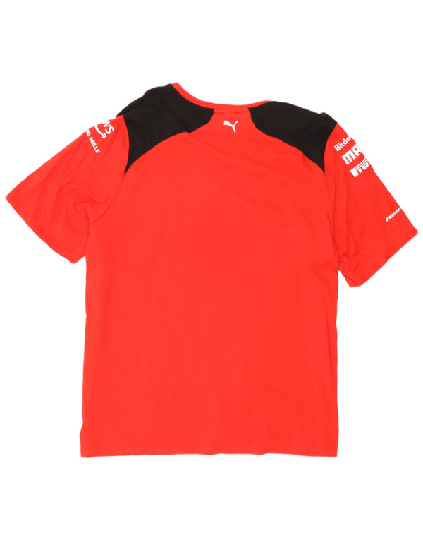 Puma T-shirt Ferrari Graphic pour homme en coton color block Rouge 2XL