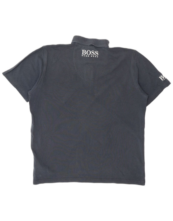 Hugo Boss Homme Polo Graphique Petit Bleu Marine Coton