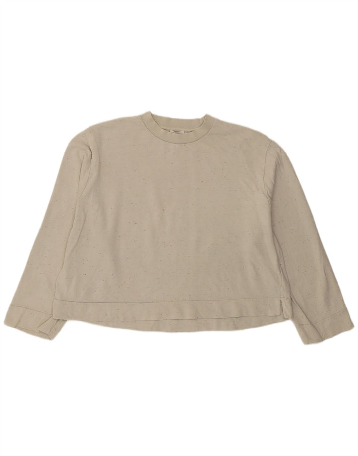 Cos Sweat-shirt surdimensionné pour femme UK 10 Petit coton moucheté blanc