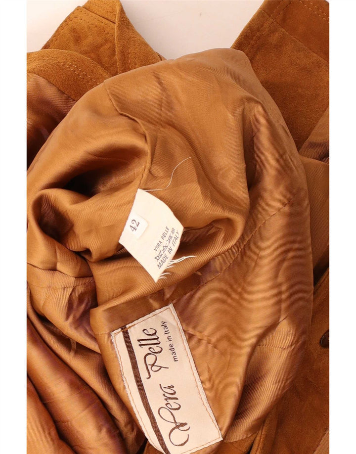 Veste en daim femme vintage IT 42 Cuir marron moyen