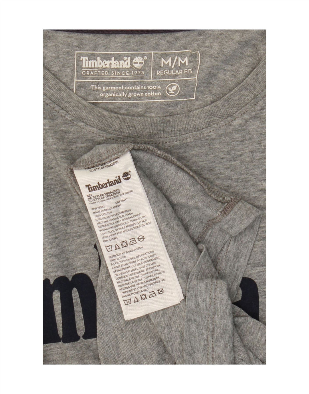 Timberland Tee-Shirt Regular Fit Graphic Homme Gris Moyen Coton