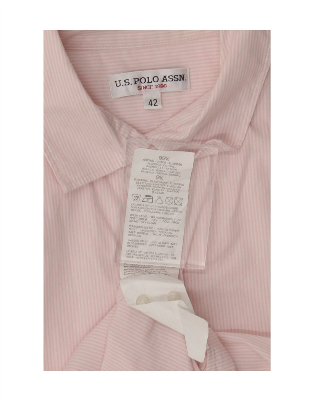 U.S. Polo Assn. Chemise Femme IT 42 Coton Rayé Rose Moyen