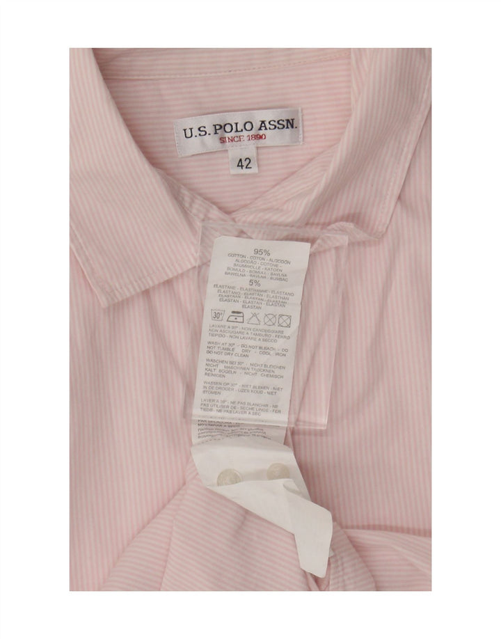U.S. Polo Assn. Chemise Femme IT 42 Coton Rayé Rose Moyen