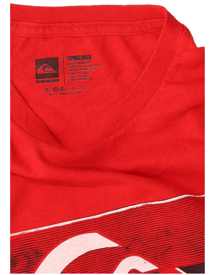 QUIKSILVER T-Shirt Graphique Homme XL Rouge Coton