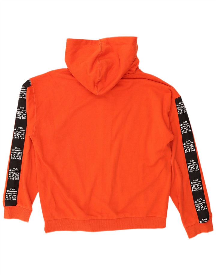 CHAMPION Pull à capuche zippé graphique pour femme UK 18 XL Orange Colourblock