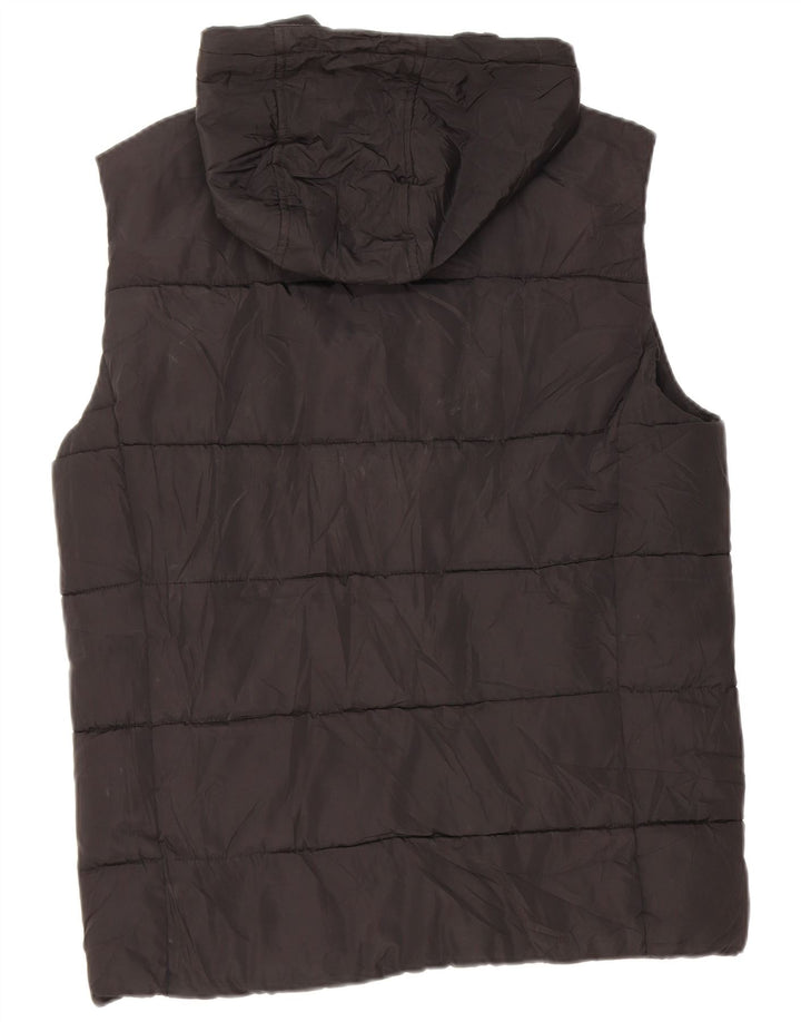 Superdry Gilet rembourré à capuche pour homme UK 38 Medium Noir Polyester