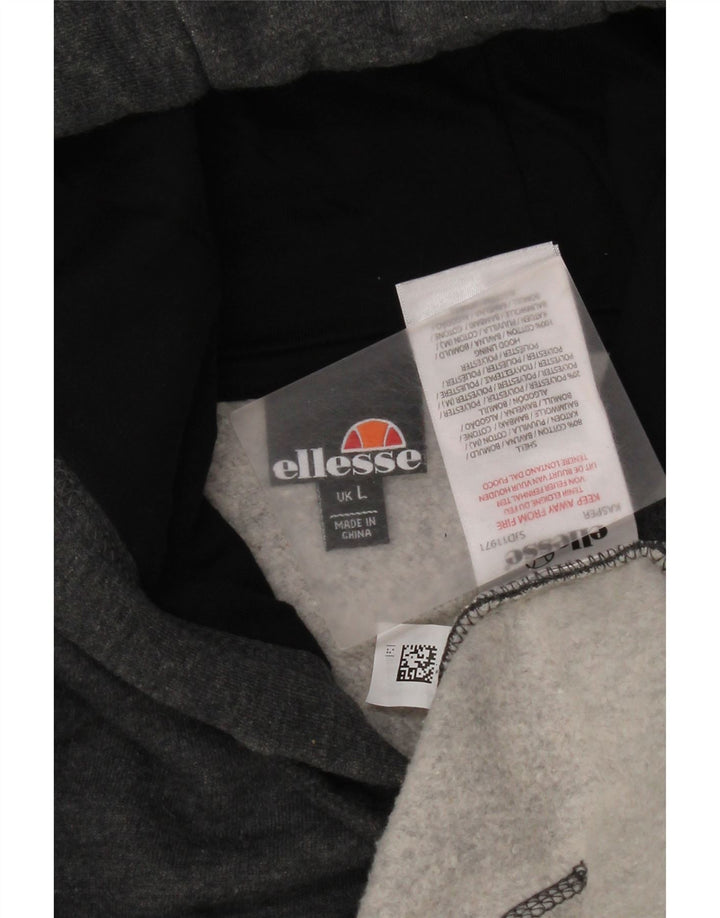 Ellesse Pull à capuche pour homme Large Gris Coton