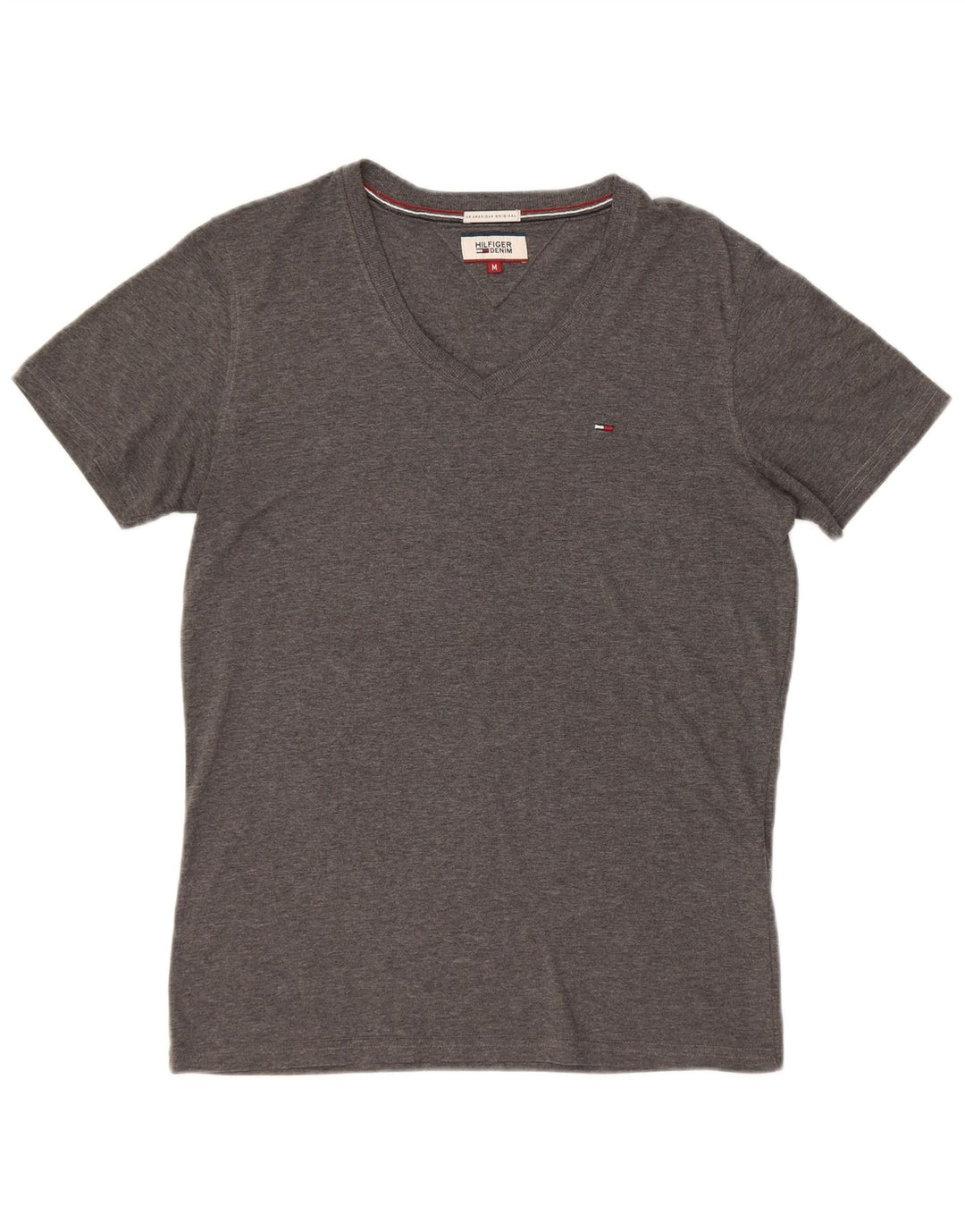 TOMMY HILFIGER Mens T-Shirt Top Medium Grey Cotton