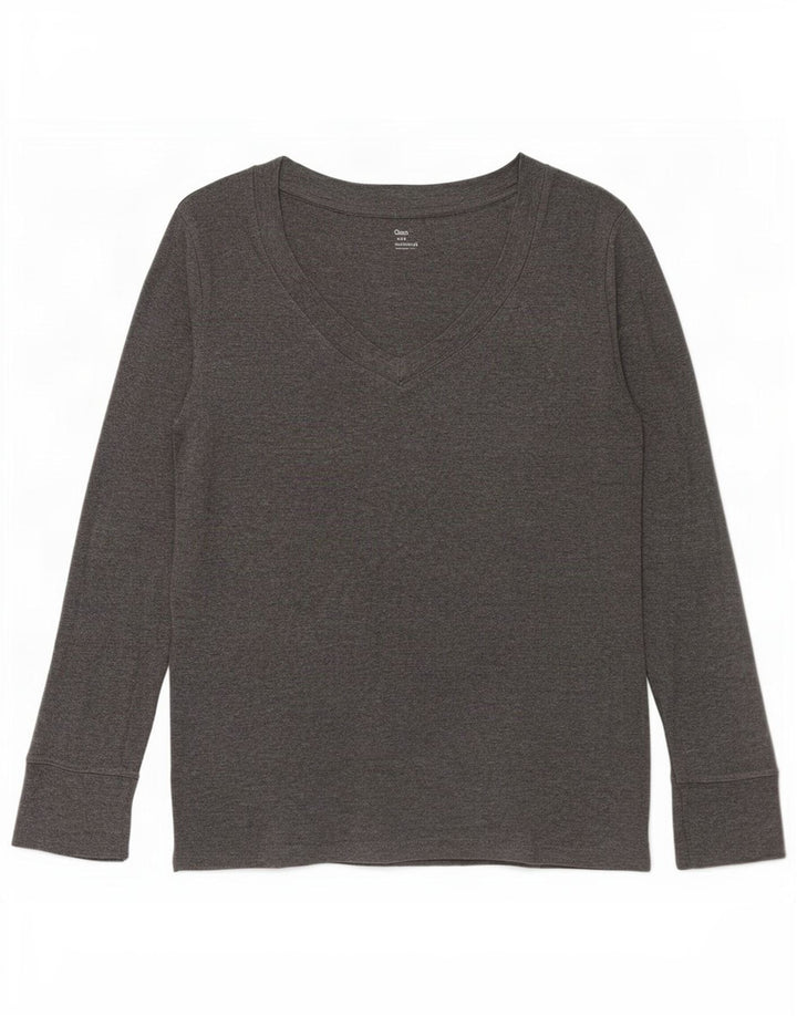 Gap Haut Femme Manches Longues UK 44 Large Gris Coton