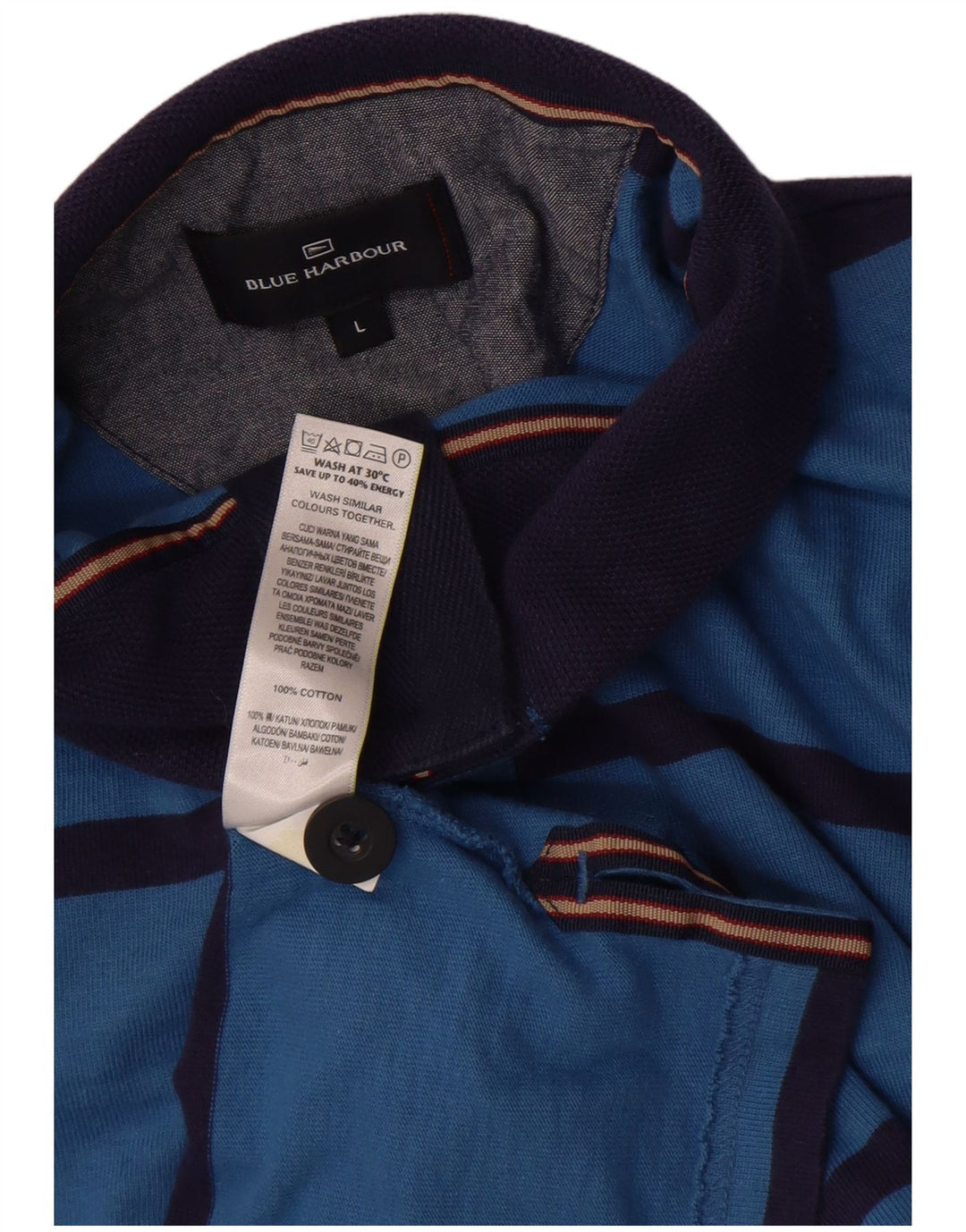 Marks & Spencer Sweat-shirt Blue Harbor pour hommes, grand rayé bleu