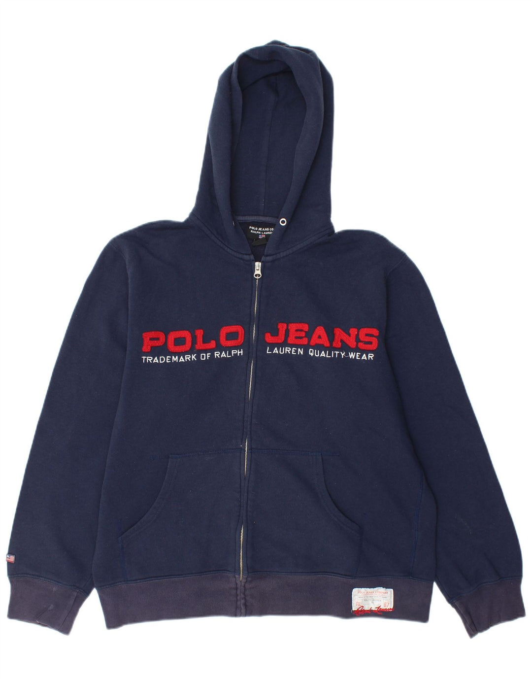 RALPH LAUREN Pull à capuche zippé graphique coupe ample pour homme Bleu marine moyen