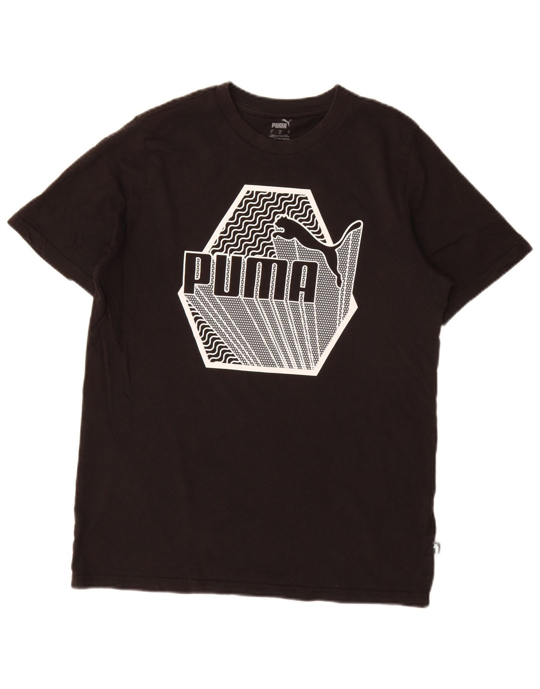 Puma T-Shirt Graphique Homme Noir Moyen Coton